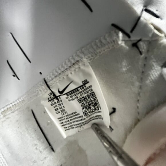 NIKE BLAZER Men 11.5 Mid 77 Custom White Leather Sneakers BQ6806-101 Unique 1493 - Picture 12 of 14